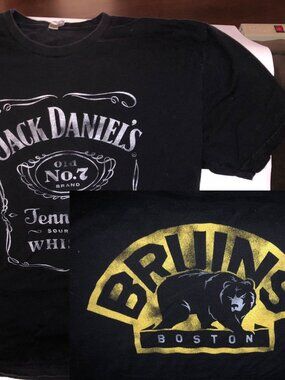 Boston Bruins Jack Daniels T-Shirt Size XL 100% Cotton
